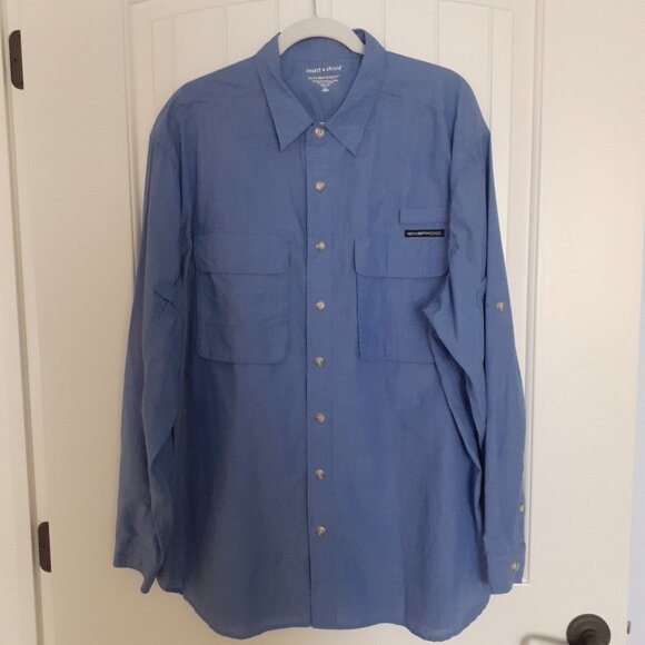 ExOfficio Men's BugsAway Baja Long Sleeve Shirt Blue Size XL - Picture 1 of 15